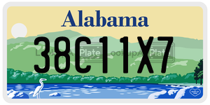 38C11X7  license plate in AL