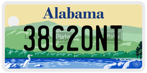 38C20NT  license plate in AL