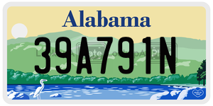 39A791N  license plate in AL