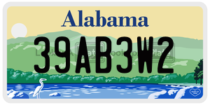 39AB3W2  license plate in AL
