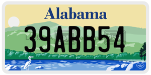 39ABB54  license plate in AL