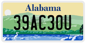 39AC30U  license plate in AL