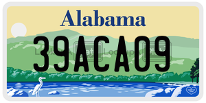39ACA09  license plate in AL