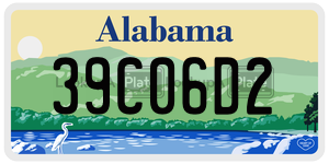 39C06D2  license plate in AL