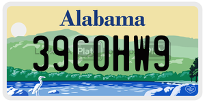 39C0HW9  license plate in AL