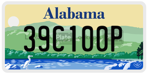 39C100P  license plate in AL