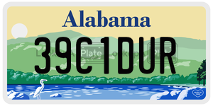 39C1DUR  license plate in AL