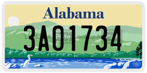 3A01734  license plate in AL