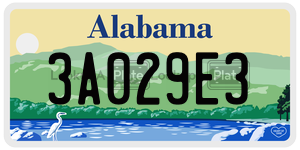 3A029E3  license plate in AL
