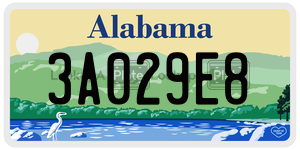 3A029E8  license plate in AL