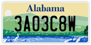 3A03C8W  license plate in AL