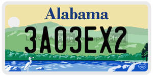 3A03EX2  license plate in AL