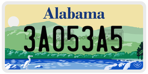 3A053A5  license plate in AL