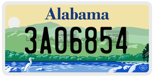 3A06854  license plate in AL