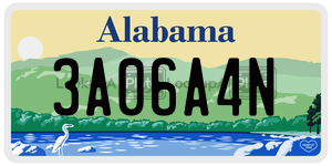 3A06A4N  license plate in AL