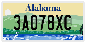 3A078XC  license plate in AL