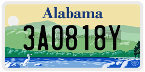 3A0818Y  license plate in AL