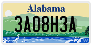 3A08H3A license plate in Alabama