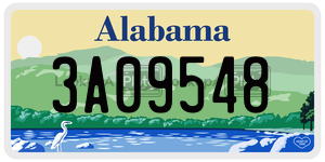 3A09548  license plate in AL