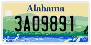 3A09891  license plate in AL