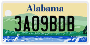 3A09BDB license plate in Alabama