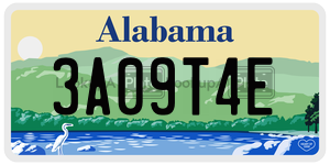 3A09T4E license plate in Alabama