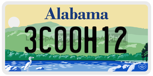 3C00H12 license plate in Alabama