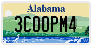 3C00PM4  license plate in AL