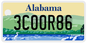 3C00R86  license plate in AL