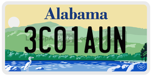 3C01AUN  license plate in AL