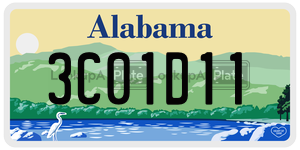 3C01D11  license plate in AL