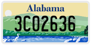 3C02636  license plate in AL