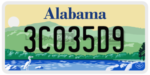 3C035D9  license plate in AL