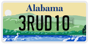 3RUD10  license plate in AL
