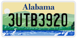 3UTB3920  license plate in AL