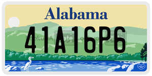 41A16P6  license plate in AL