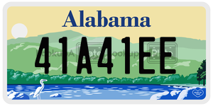 41A41EE  license plate in AL
