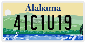41C1U19  license plate in AL