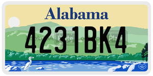 4231BK4 license plate in Alabama