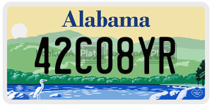 42C08YR  license plate in AL