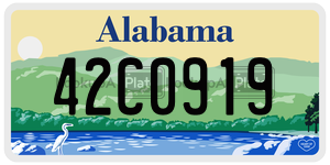 42C0919  license plate in AL