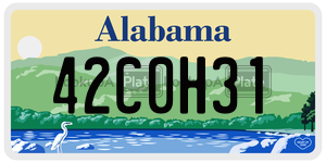 42C0H31  license plate in AL