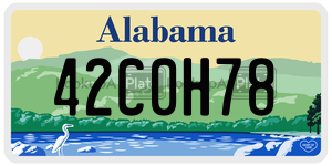 42C0H78  license plate in AL