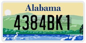 4384BK1  license plate in AL