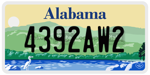 4392AW2  license plate in AL
