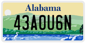 43A0U6N  license plate in AL