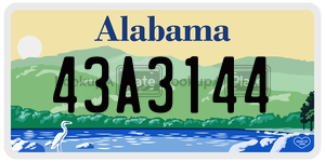 43A3144 license plate in Alabama