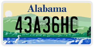 43A36HC  license plate in AL