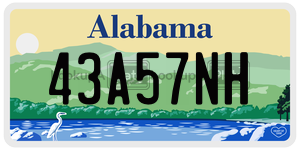 43A57NH  license plate in AL
