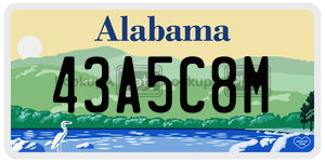 43A5C8M  license plate in AL
